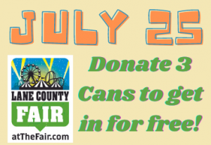 july 25 donate 3 cans to get in for free